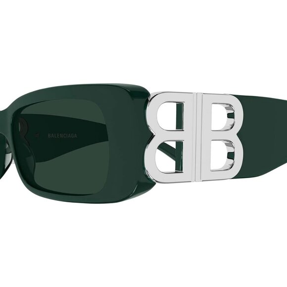 New BALENCIAGA Everyday Green Square BB0096S 018 Sunglasses Women - Picture 3 of 5